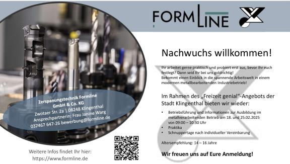 Zerspanungstechnik Formline - Nachwuchs willkommen!
